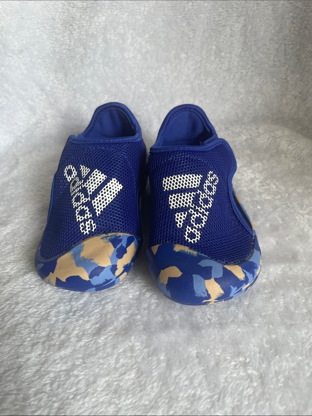 adidas Toddler Kids Royal Blue Slip-On  Camo Water Swim Shoes 6K